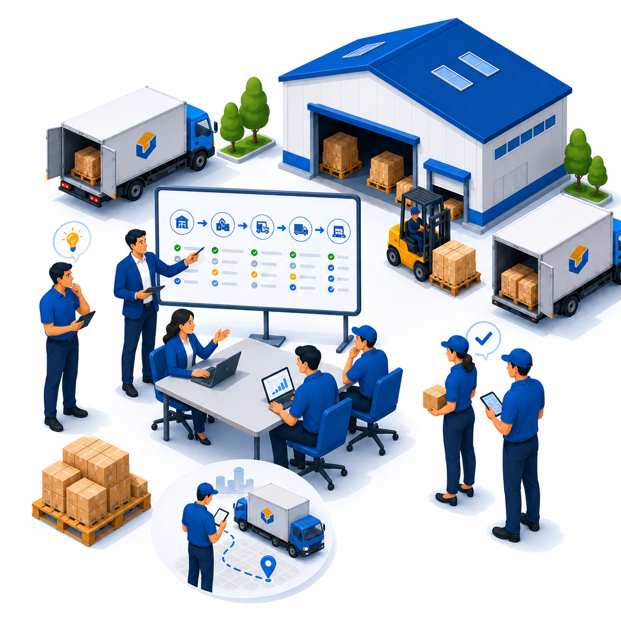 Ilustrasi rekomendasi praktis untuk perbaikan proses logistik